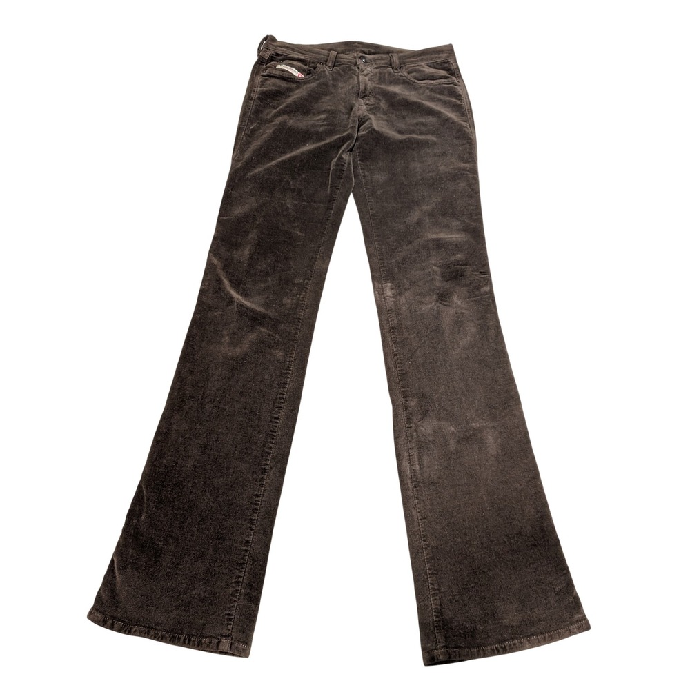 Diesel Pants Women 30 Brown Bootcut Made in Italy Low Rise Y2K Retro